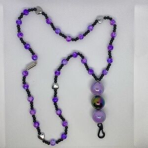 Black and purple lanyard